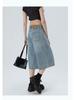 2025 Spring/Summer Women's High-Waisted Wide-Leg 7/8 Jeans - Slimming Straight-Leg, Versatile American Style