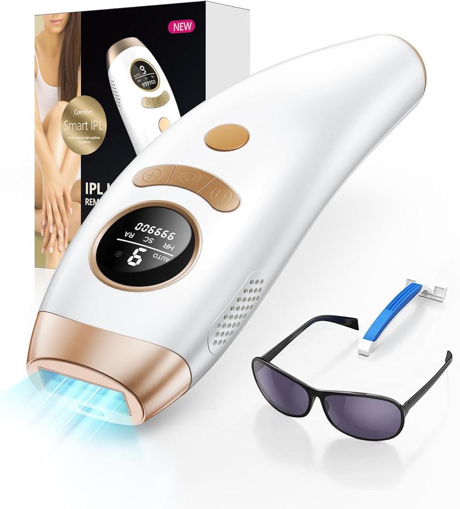 IPL Hair Removal Device, Permanent Painless Hair Removal for Women and Men, Home Use Laser Hair Removal Machine for Whole Body, Face, Armpit, Legs