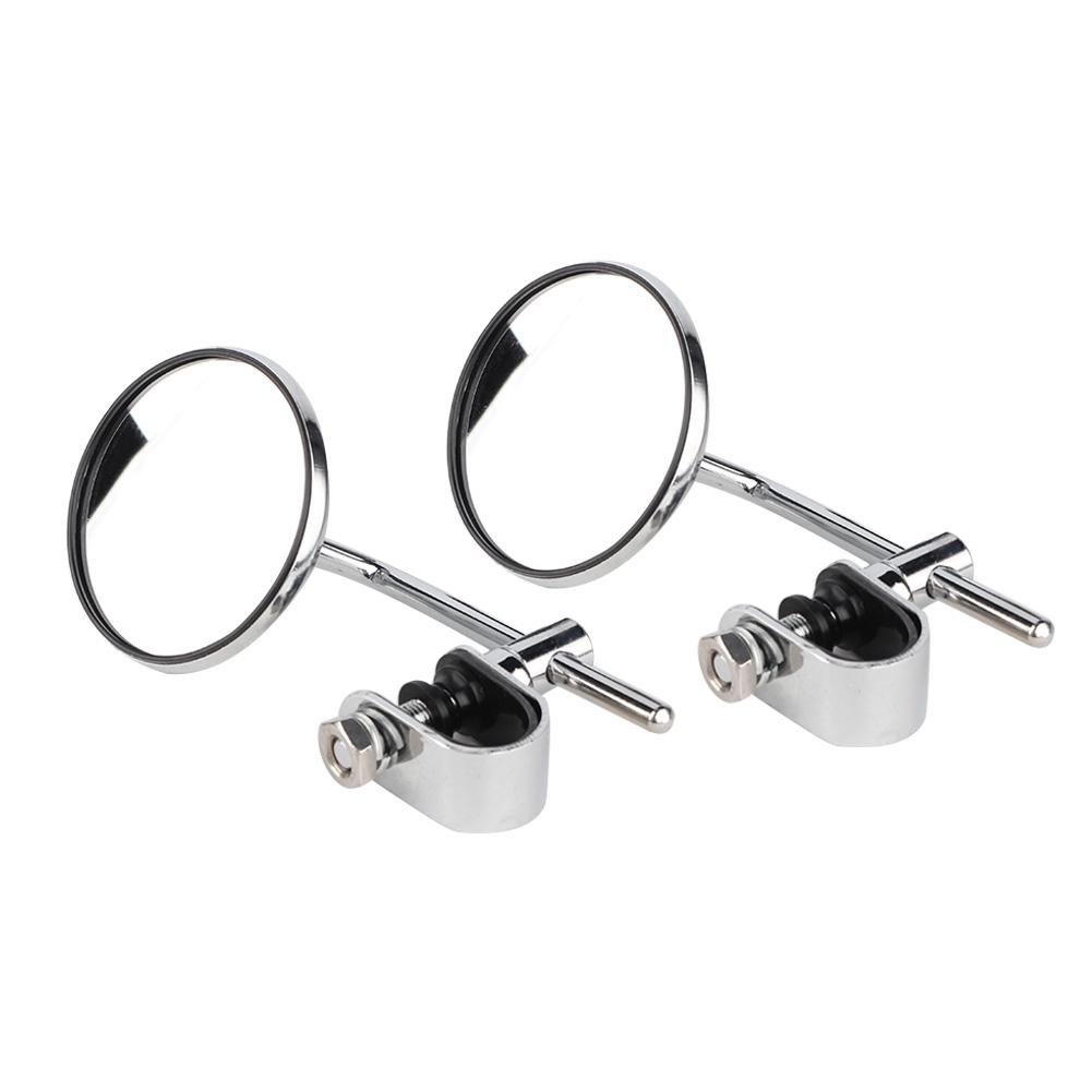 Vintage Round Shape Reflective Modified Rear View Mirror for Motorcycle Motorbike (Silver)