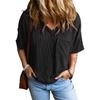 New European and American Popular Loose V-neck Short-sleeved T-shirt European and American Women's Clothing Factory