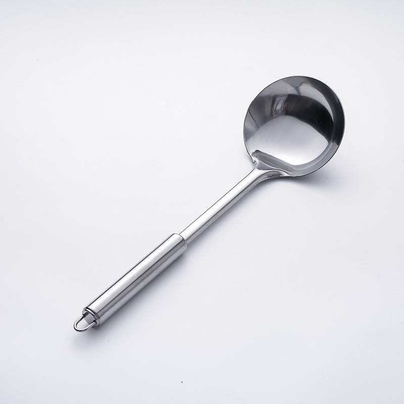 Stainless Steel Kitchen Set: Includes Heat-Resistant Spatula, Slotted Spoon, Soup Ladle for Home and Outdoor Use