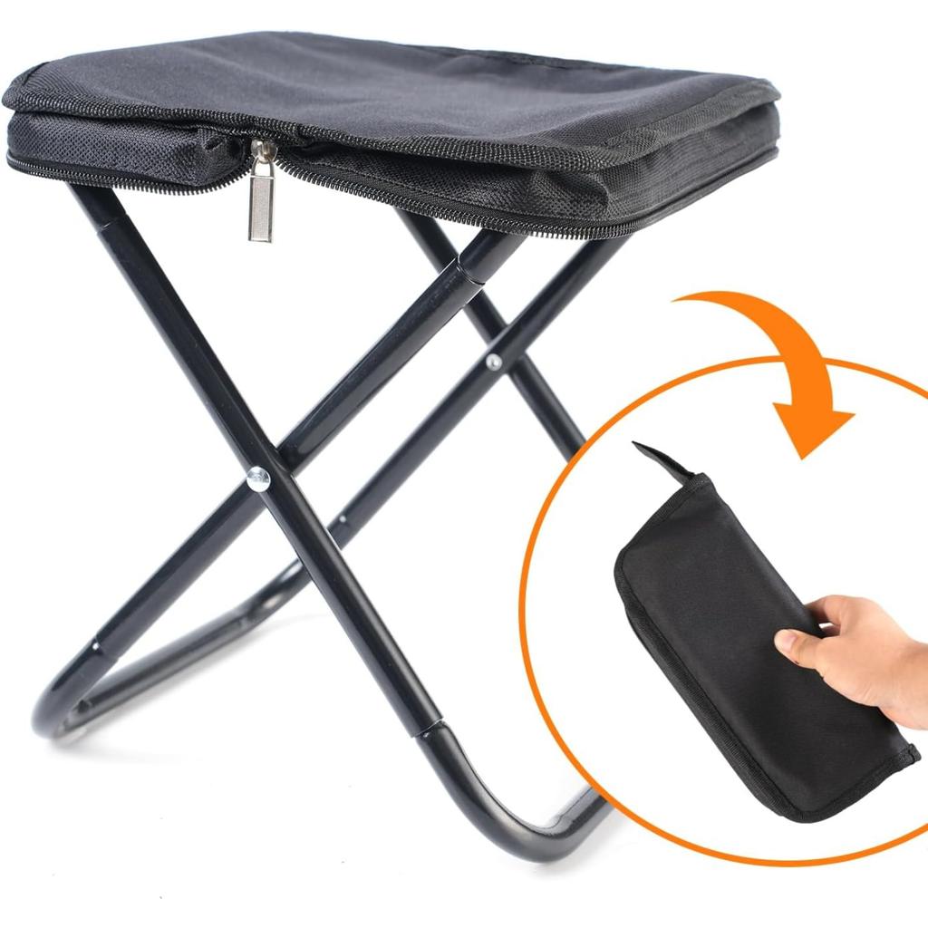 Camping Folding Chair Portable Folding Chair with Carry Bag Handheld Camp Stool Outdoor Footstool for Travel Walking Hiking Fishing Picnic Barbecue