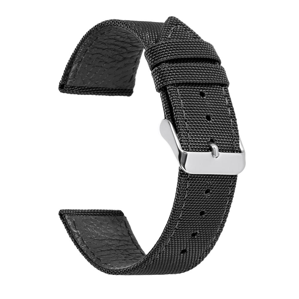 20mm 22mm Nylon Leather Watch Band Soft Canvas Strap Belt Universal Bracelet for Seiko for IWC for Men Women Sport Wrist Band