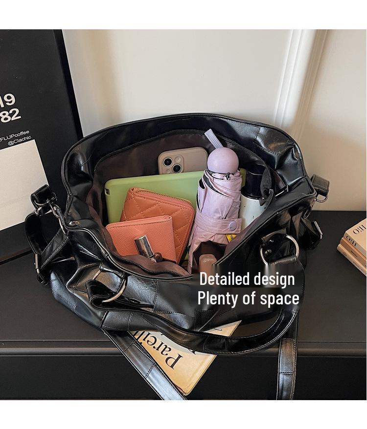 2026 Trendy Large Capacity Elegant Crossbody Tote Handbag - Solid Color, Casual & Fashionable