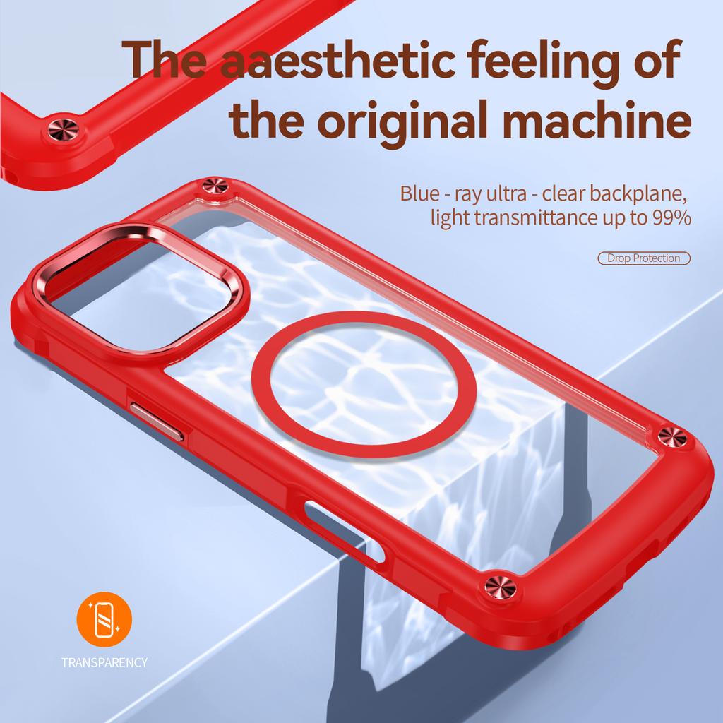 Heavy Armor Duty Air Bag Magnetic Case for For Iphone 17 Air 16 15 14 Plus 13 12 11 Pro Max Wireless Charge Shockproof Bumper Cover