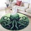 Green Octopus Round Area Rug,Carpet Rug for Living Room Bedroom Sofa Playroom Decor,Non-slip Floor Mat