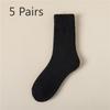 5 Pairs Cashmere Socks Women's Autumn and Winter Plus Cashmere Thick Mid-tube Socks Plush Super Thick Month Socks Winter Stockings
