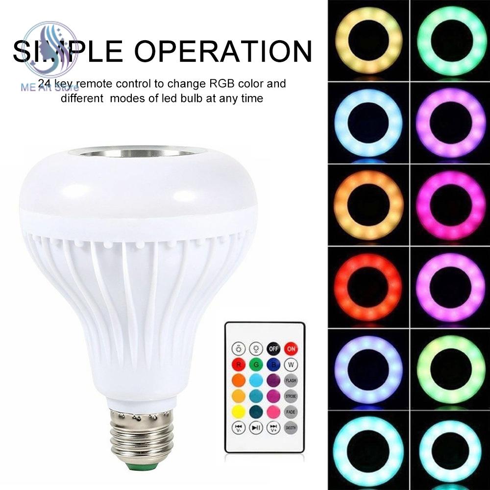 E27 RGB Bluetooth Lampe Ampoule Musicale LED Ampoule Intelligente Lumière Télécommande Sans Fil avec Audio Ampoule de Scène Colorée pour Fête à la Maison