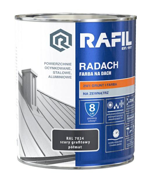 Rafil Radach Farba Na Dach Szary Grafitowy Półmat 0,75L
