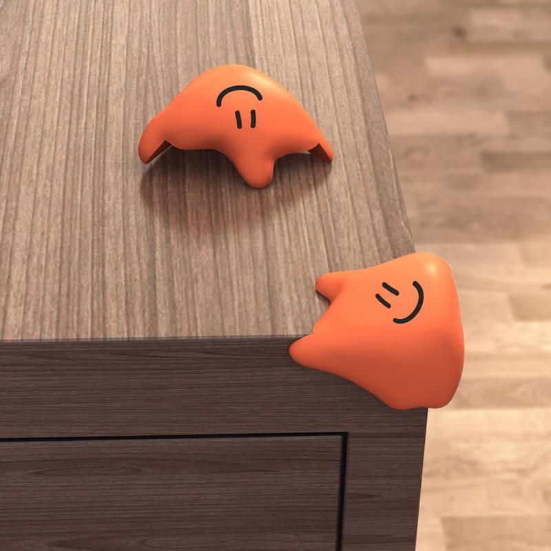 

2Pcs Children s table corner anti-collision corner protection furniture corner edge protective cover range hood cartoon silicone corner guards помаранчевий