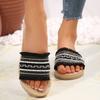 Fashion Fashion Fringe Woven Slippers for Women Colorful Sequins Plat Slippers for Woman Summer Beach Lightweight Non Slip Sandals Mujer