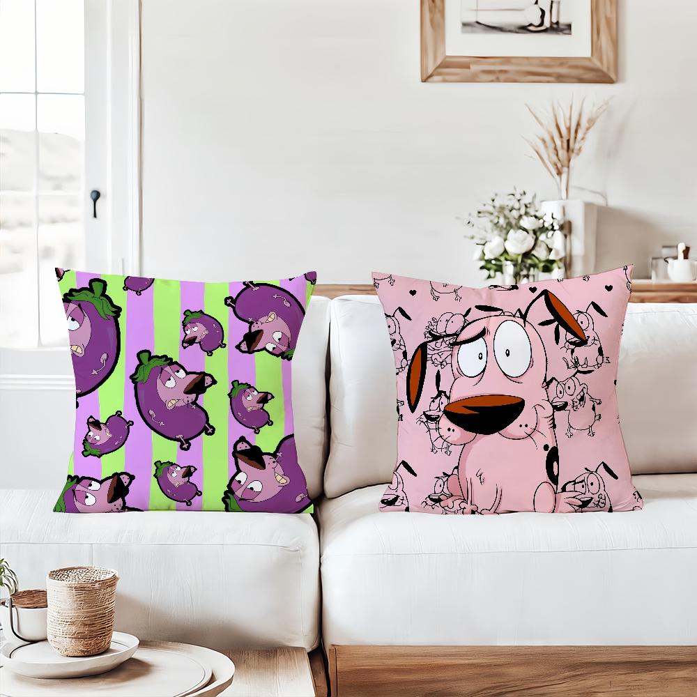C-Courages The Cartoon C-Cowardlys Dog Pillow Case Sofa Living Room Bedroom Headboard Backrest Square Cushion Nap Time