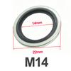 Car Oil Pan Drain Plug Washer Sealing Gasket M12 M14 Self Centering Galvanized Rubber Bonded Seal Washer Engine Oil Plug Washers