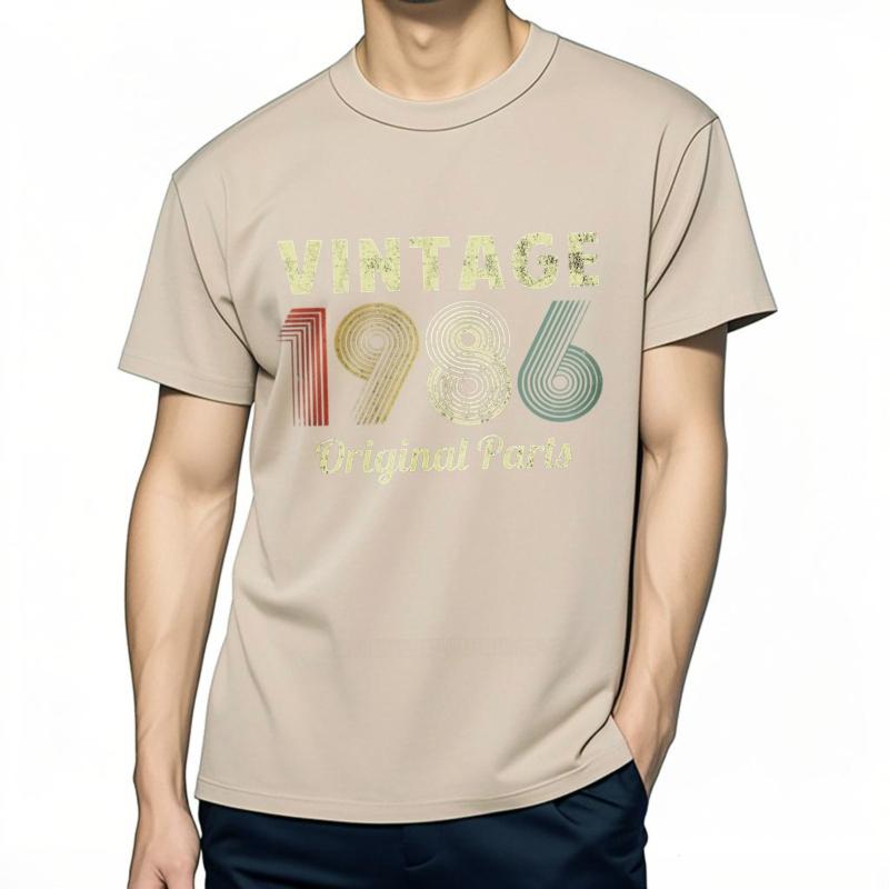 Cotton summer Teenagers t shirt Vintage 1986 Original Parts Short Sleeve Workout Oneck Top tees men cotton tshirt fashion tops