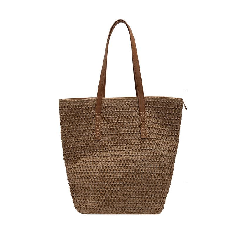 Seaside vacation straw bag spring and summer new woven large-capacity shoulder beach bag fashion tote bag