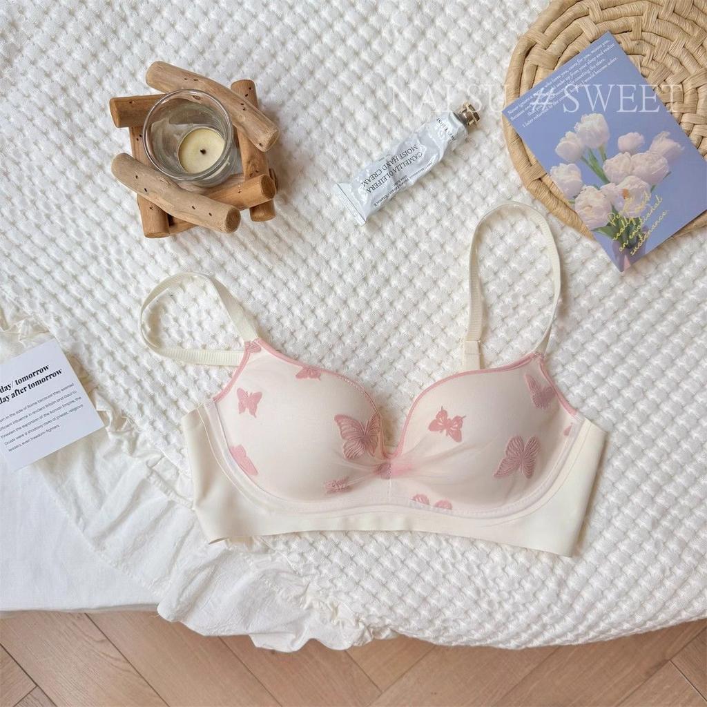 New pure desire wind thin comfortable seamless underwear women's embroidery lace gathering sexy no steel ring bra