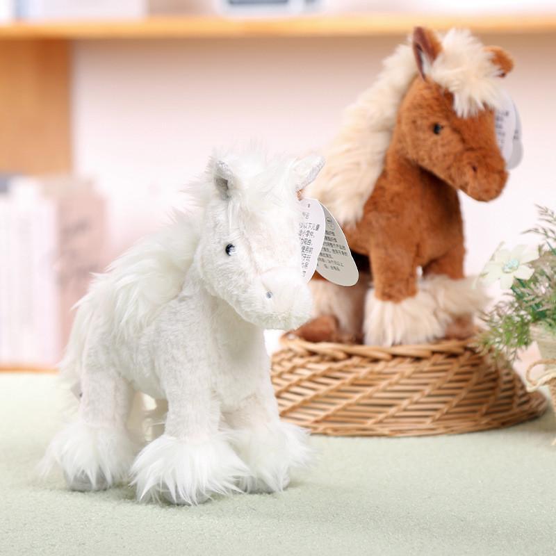 Cute White And Brown Horse Plush Toy For Bedroom Decor