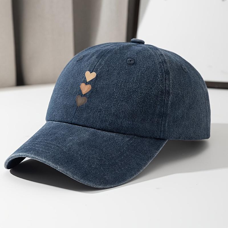 Comfortable style women's casual baseball cap with adjustable heart-shaped print design outdoor activities and sun protection
