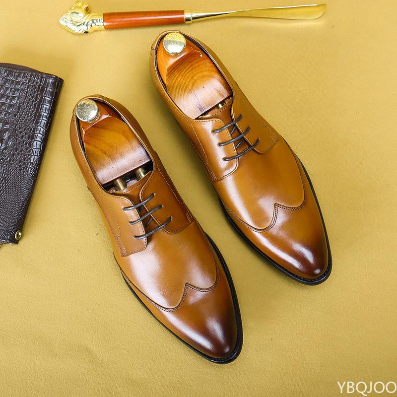 2022 High Quality Handmade Oxford Dress Shoes Men Genuine Cow Leather Suit Shoes Footwear Wedding Formal Italian Shoes Hotest