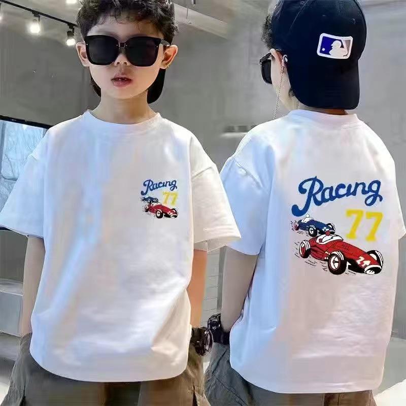 Summer Style 100% Pure Cotton Trendy Loose Short Sleeve T-Shirt for Boys and Girls - Soft, Sweat-Absorbing, and Sweat-Wicking.