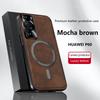For Huawei P60 Pura 60  Case Magnetic Elegant Leather Wear-Resistant Lens Fully Covered Non-Slip Grip Edge Cover Shell
