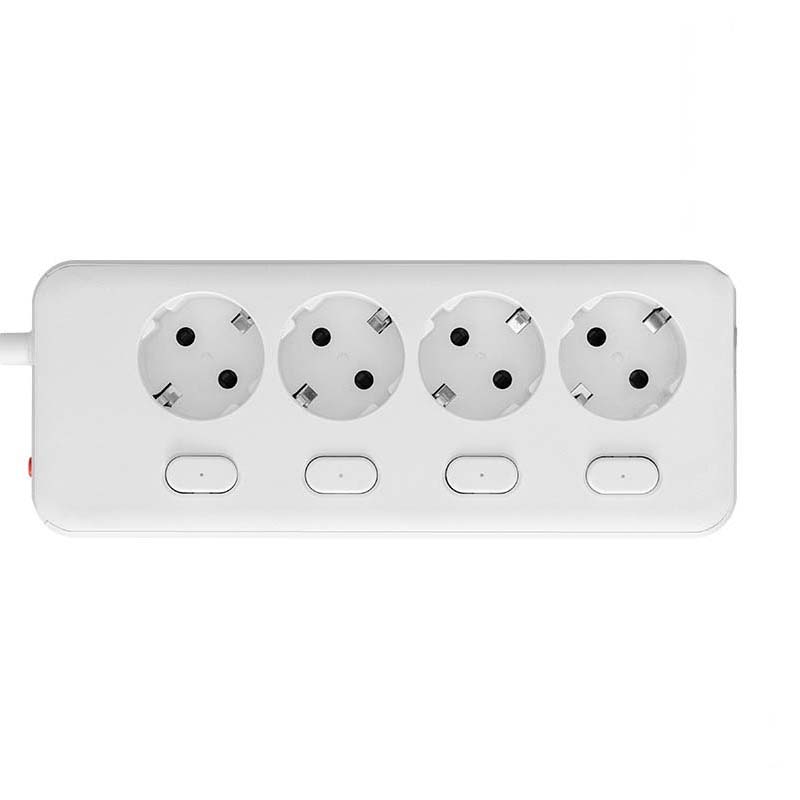 2 Meter European Power Extension with 4 Outlets and Independent Switches for Controlled Power Supply in For Home or Workspaces