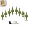 6pcs/Box Plastic Christmas Tree Ornament DIY Crafts Painted Plastic Cone Ornaments  Home Tree Decor