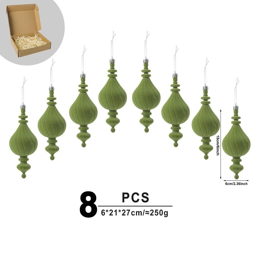 6pcs/Box Plastic Christmas Tree Ornament DIY Crafts Painted Plastic Cone Ornaments  Home Tree Decor