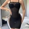 Sexy Underwear Women's Sexy Black Hollow Hip Skirt Showing Breasts Mesh Jacket Jacquard Perspective