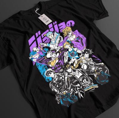 New Jojo's Bizarre Adventure T-Shirt Jotaro Tshirt Dio Joseph Shirt Giorno Anime Tee