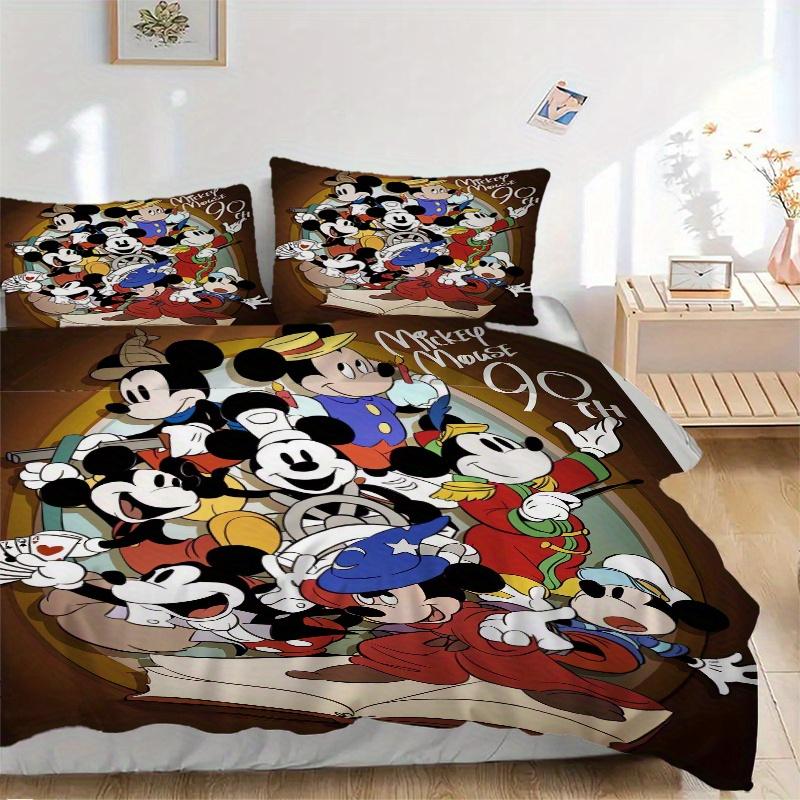 

3pcs Mickey Mouse 90th Anniversary Printed Bedding Set, Soft and Comfortable Quilt Cover for Bedroom, Guest Room (1 Duvet Cover + 2 Pillowcases, 135x200cm