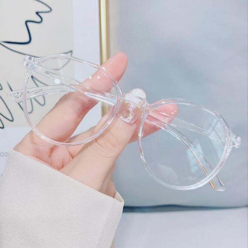 New 3D Polygonal Glasses -1.0 To -6.0 Transparent Frame Oval Eyewear For Students Men Women Trendy Eyewear