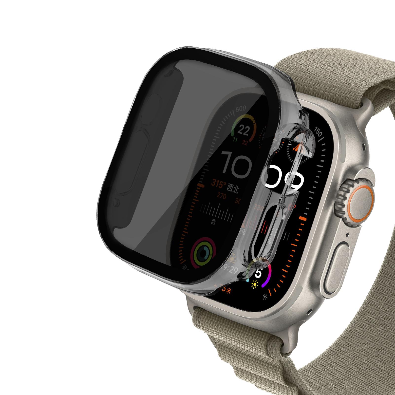 

Tempered Glass+Privacy case for Apple Watch ultra 2 49mm Anti-Spy Screen Protector Cover iWatch series 9 8 7 6 SE 44mm 40mm 45mm 49mm ultra-ultra 2 прозрачный