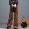 Women Gold Silk Velvet Mopping Pants, Wide-leg Pants, Autumn and Winter High-waisted New Style Drape, Loose Drape, Long Pants