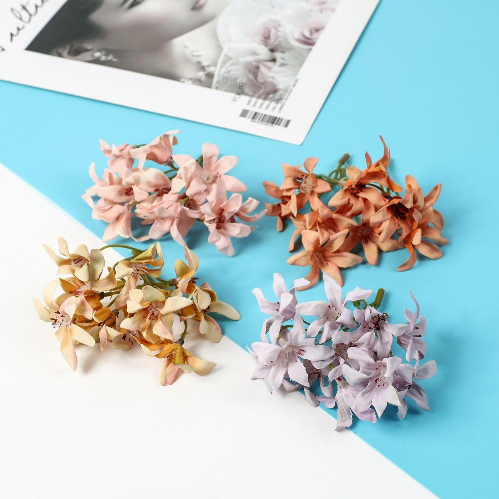 20PCs Silk Artificial Orchid Flowers Head Fake Flowers For Home Room Wedding Decoration DIY Vases Garland Gifts Accessories