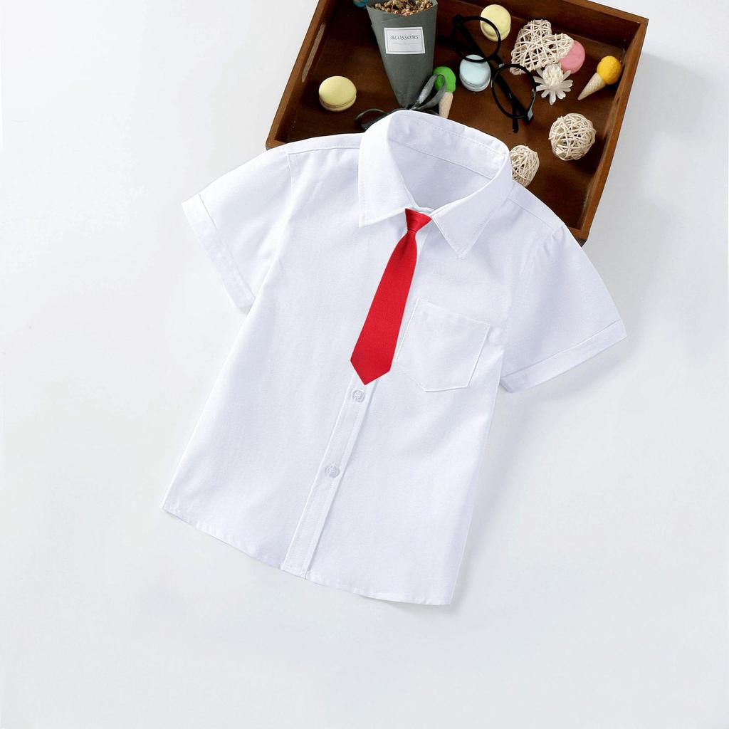 Baby Boys' White Short-Sleeve Performance Summer Shirt