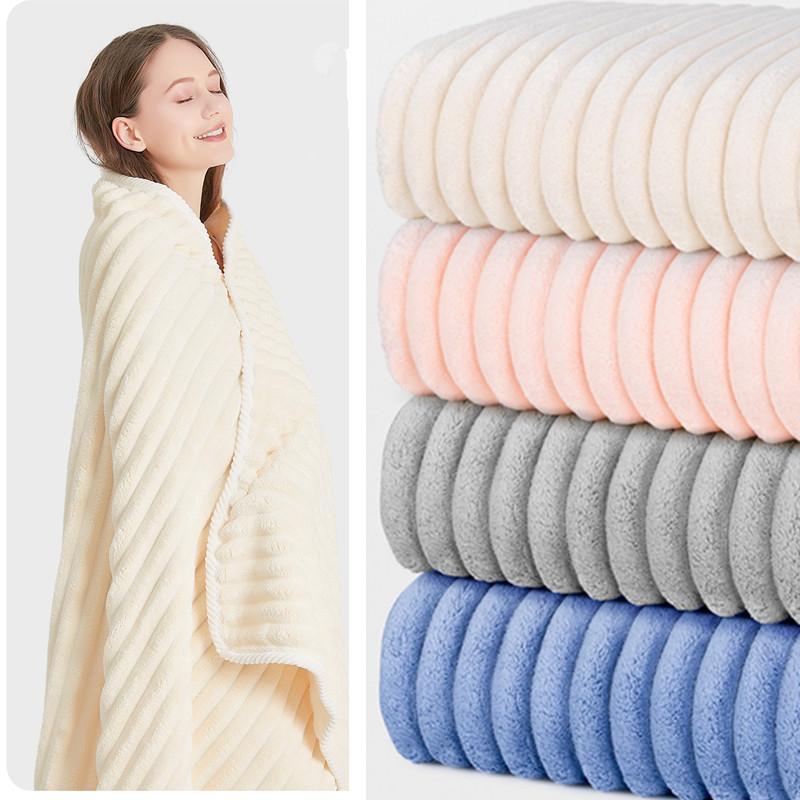 New thickened bath towel with soft coral fleece for home use, absorbent and non fading, non shedding hair towel