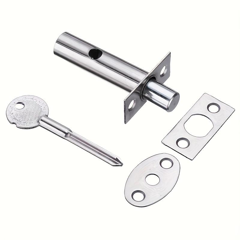 1pc Heavy-Duty Invisible Door Lock with Key - Fireproof Metal Pipe Design, Sturdy Safety Bolt Latch for Office & Manager Doors