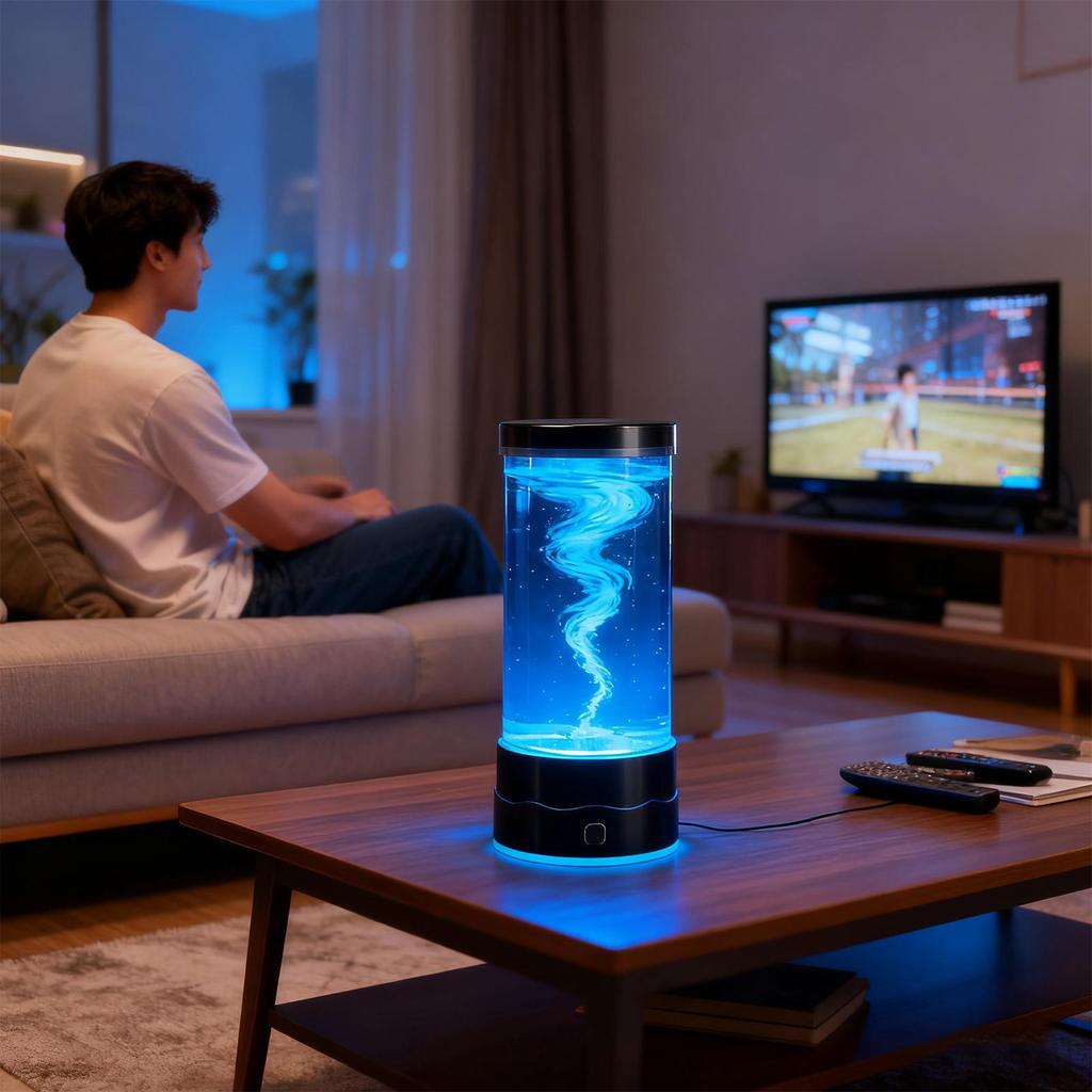 Tornado Night Light Multi-Color Cool Fun Table Lamp Home Decor Water Tornado Night Light for Home Dorm Office Apartment Study