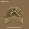 Sweet bow embroidered baseball cap women's spring and summer visor versatile face small soft top cap