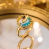 Exquisite super flash zircon ring for girls, light luxury, high-end sense opening adjustable ring, simple real gold electroplating