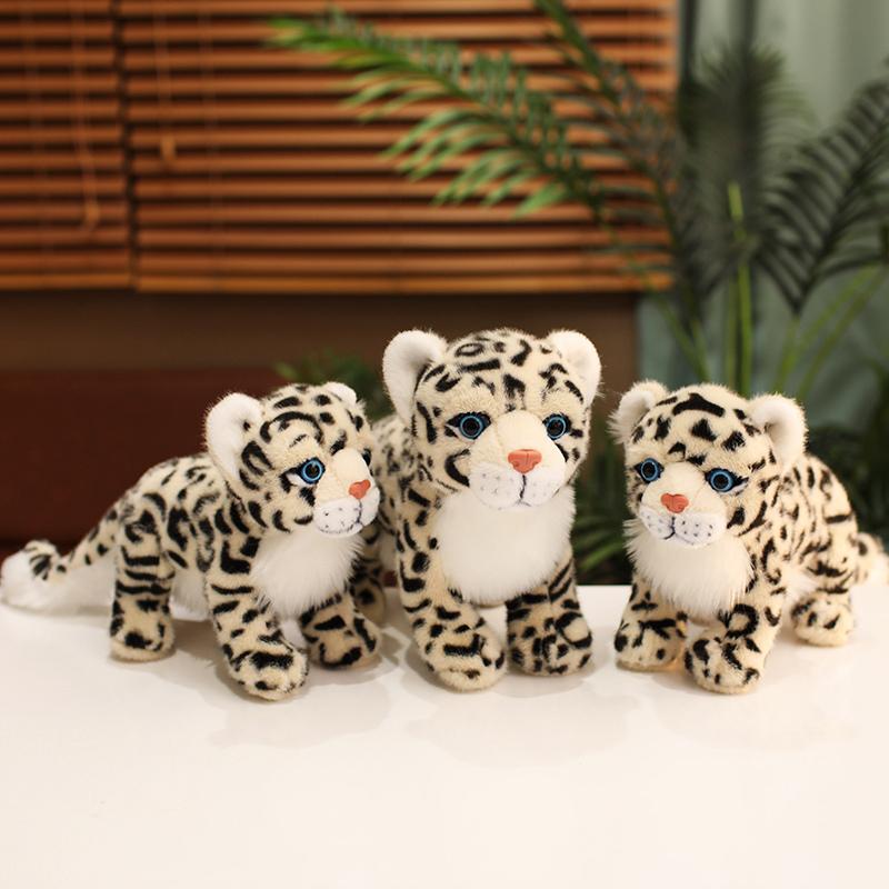 Favorite Toy Unisex Kids White 38/48Cm Simulation Snow Leopard Plush Toys Soft Stuffed Animals Lifelike Cheetah Doll Sofa Cushion Decor For Kids Gifts