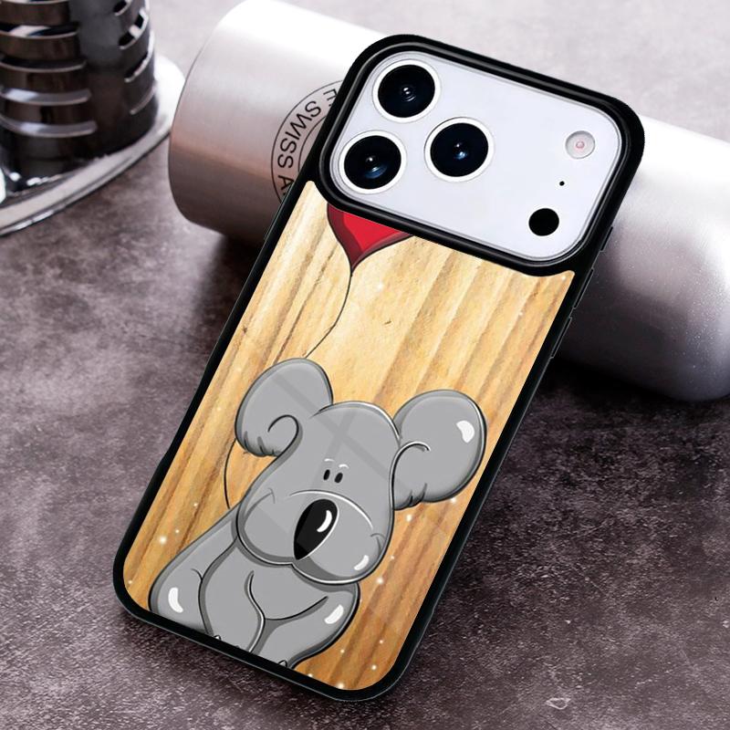 Cute Cartoon Koala TPU Phone Case For iPhone 17 16 15 14 13 12 11 Pro Max Plus 17Air Soft Silicone Cover