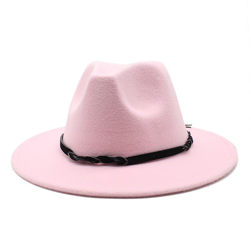 Seasonal Big Eaves Hat Flat Edge Top Hat Men'S And Women'S Woolen Jazz Hat Lmn172