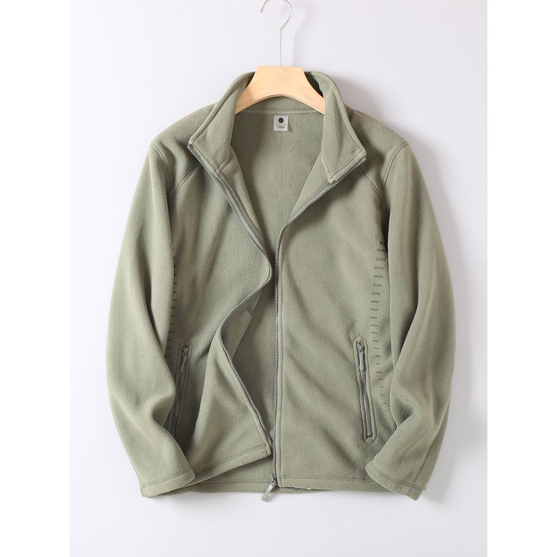 Foreign Trade Export Surplus Autumn and Winter Double-Sided Fleece Jacket for Men, Loose Casual Stand Collar Warm Fleece Coat