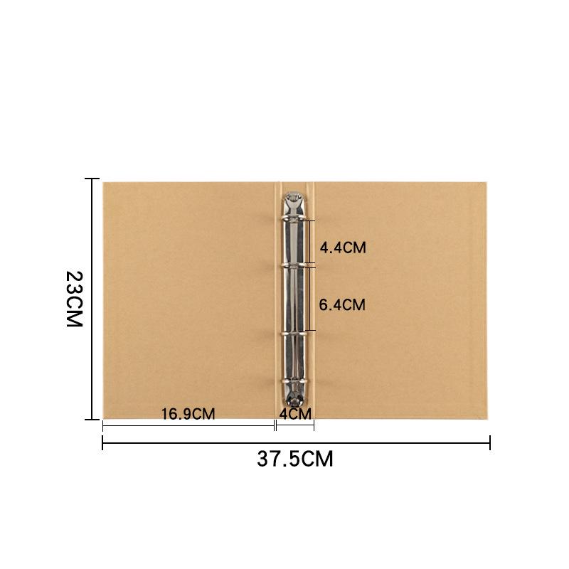 Elegantes Retro-Album aus Kraftpapier: Verdickter 3- oder 4-Ringordner, Anpassbares Logo, Austauschbare Seiten
