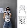 Retro Polka Dot Off-Shoulder Bandeau Top – Slimming Casual Style for Trendy Women