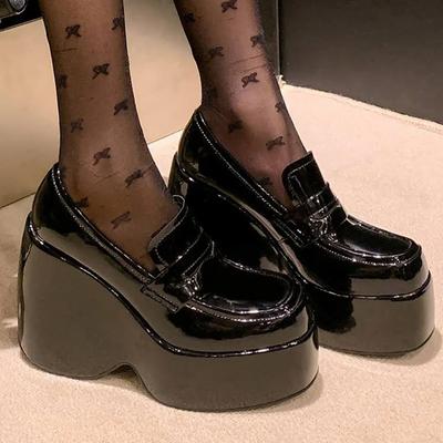 Chunky Platform Wedge Pumps For Women Slip On Gothic Punk Lolita Mary Janes High Heels Loafers Women Shoes Party Casual Ladies