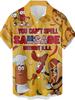 Funny Sausage USA Vintage Pattern 3D Printed Men's Casual Shirt, Hip-Hop Rock Streetwear Hawaiian Shirt