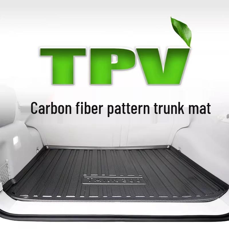 Hyundai SantaFe 2025 TPE Floor Mats & Carbon Fiber Texture Trunk Mat - Wear-Resistant